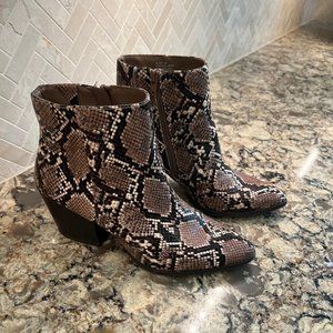 Kaari Blue Eloise Tan Snakeskin Booties-- STEAL ALERT!!